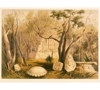 ARToPHIIU Vintage Canvas Painting Print Artwork Poster Print Artwork Pyramidal Building of Sculpture At Copan Illustration by Frederick Catherwood Picture on Canvas for Home Decor 60x90cm