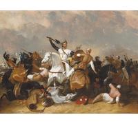 ARToPHIIU Vintage Canvas Painting Print Artwork Poster Print Artwork Richard I At the Battle of Ascolan by Abraham Picture on Canvas for Home Decor 60x90cm