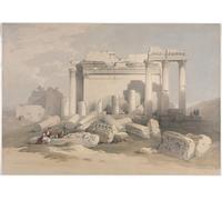 ARToPHIIU Vintage Canvas Painting Print Artwork Poster Print Artwork Ruins of the Eastern Portico of the Temple of Baalbec by David Roberts Picture on Canvas for Home Decor 60x90cm