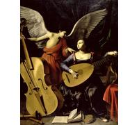 ARToPHIIU Vintage Canvas Painting Print Artwork Poster Print Artwork Saint Cecilia and the Angel by Carlo Saraceni Picture on Canvas for Home Decor 60x90cm