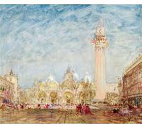 ARToPHIIU Vintage Canvas Painting Print Artwork Poster Print Artwork Saint Mark's Square in Venice by Félix Ziem Picture on Canvas for Home Decor 60x90cm