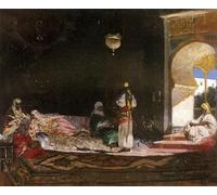 ARToPHIIU Vintage Canvas Painting Print Artwork Poster Print Artwork Scene De Harem by Benjamin Jean Constant Picture on Canvas for Home Decor 60x90cm