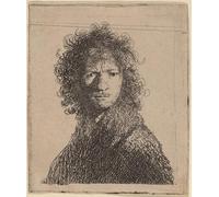 ARToPHIIU Vintage Canvas Painting Print Artwork Poster Print Artwork Self-portrait, Frowning by Rembrandt van Rijn Picture on Canvas for Home Decor 60x90cm