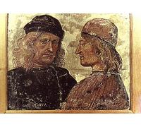 ARToPHIIU Vintage Canvas Painting Print Artwork Poster Print Artwork Self-portrait with Vitelozzo Vitelli by Luca Signorelli Picture on Canvas for Home Decor 60x90cm