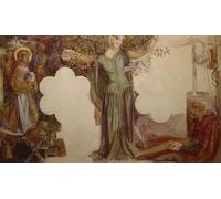 ARToPHIIU Vintage Canvas Painting Print Artwork Poster Print Artwork Sir Lancelot Prevented by Dante Gabriel Charles Rossetti Picture on Canvas for Home Decor 60x90cm