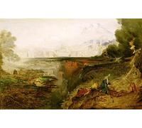 ARToPHIIU Vintage Canvas Painting Print Artwork Poster Print Artwork Study for The Last Judgement by John Martins Picture on Canvas for Home Decor 60x90cm