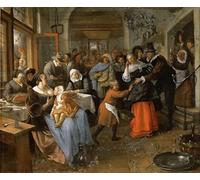 ARToPHIIU Vintage Canvas Painting Print Artwork Poster Print Artwork the Cheated Bridegroom by Jan Havickszoon Steen Picture on Canvas for Home Decor 60x90cm