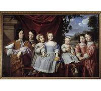 ARToPHIIU Vintage Canvas Painting Print Artwork Poster Print Artwork the Children of Henri Louis Habert De Montmort by Philippe De Champaigne Picture on Canvas for Home Decor 60x90cm