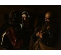ARToPHIIU Vintage Canvas Painting Print Artwork Poster Print Artwork the Denial of Saint Peter by Merisi Caravaggio Picture on Canvas for Home Decor 60x90cm
