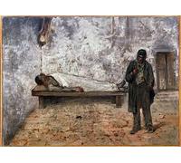 ARToPHIIU Vintage Canvas Painting Print Artwork Poster Print Artwork the Mortuary or the Indifferent Painting by Fattori Picture Print on Canvas for Wall Decor 60x90cm