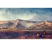ARToPHIIU Vintage Canvas Painting Print Artwork Poster Print Artwork the Round Nazareth From the Plain of Esdraelon by Fulleylove Picture on Canvas for Home Decor 60x90cm