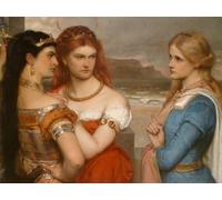 ARToPHIIU Vintage Canvas Painting Print Artwork Poster Print Artwork the Three Daughters of King by Gustave Pope Picture on Canvas for Home Decor 60x90cm