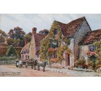 ARToPHIIU Vintage Canvas Painting Print Artwork Poster Print Artwork the White Hart Inn Wytham Near Oxford by Alfred Robert Quinton Picture on Canvas for Home Decor 60x90cm