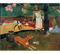 ARToPHIIU Vintage Canvas Painting Print Artwork Poster Print Artwork Two Tahitian Women and a Dog Painting by Paul Gauguin Picture on Canvas for Home Decor 60x90cm