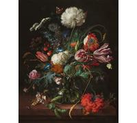 ARToPHIIU Vintage Canvas Painting Print Artwork Poster Print Artwork Vase of Flowers by Jan Davidsz De Heem Picture on Canvas for Home Decor 60x90cm