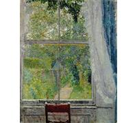 ARToPHIIU Vintage Canvas Painting Print Artwork Poster Print Artwork View From a Window by Spencer Frederick Picture on Canvas for Home Decor 60x90cm