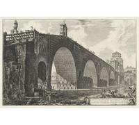 ARToPHIIU Vintage Canvas Painting Print Artwork Poster Print Artwork View of the Molle Bridge Over the Tiber Two Miles Distant From by Battista Piranesi Picture on Canvas for Home Decor 60x90cm