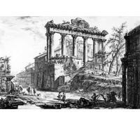 ARToPHIIU Vintage Canvas Painting Print Artwork Poster Print Artwork View of the Temple of From the 'views of Series by Battista Piranesi Picture on Canvas for Home Decor 60x90cm