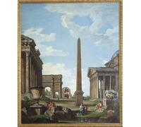 ARToPHIIU Vintage Wall Artwork Paintings Picture Artwork Poster A Capriiccio with Roman Ruins and a Scene from the Life of Belisaire by Paolo Pannini Art Painting Picture for Home Decor 60x90cm