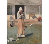 ARToPHIIU Vintage Wall Artwork Paintings Picture Artwork Poster a Sick Chicken by Winslow Homer Art Painting Picture for Home Decor 60x90cm