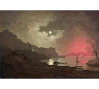 ARToPHIIU Vintage Wall Artwork Paintings Picture Artwork Poster a View of Vesuvius From Posillipo Naples by Wright of Derby Art Painting Picture for Home Decor 60x90cm