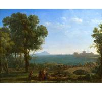 ARToPHIIU Vintage Wall Artwork Paintings Picture Artwork Poster Battle on the Bridge by Claude Lorrain Art Painting Picture for Home Decor 60x90cm