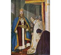 ARToPHIIU Vintage Wall Artwork Paintings Picture Artwork Poster Charlemagne Crowned Roman Emperor on Christmas Day by Tancredi Scarpelli Art Painting Picture for Home Decor 60x90cm