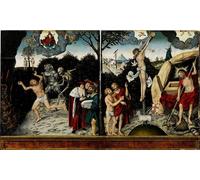 ARToPHIIU Vintage Wall Artwork Paintings Picture Artwork Poster Christ on the Cross Between the Virgin and Saint John by Lucas Cranach the Elder Art Painting Picture for Home Decor 60x90cm