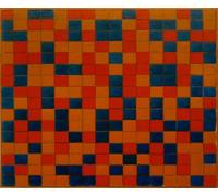 ARToPHIIU Vintage Wall Artwork Paintings Picture Artwork Poster Composition with Grid Chessboard with Dark Colors by Piet Mondrian Art Painting Picture for Home Decor 60x90cm