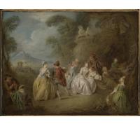 ARToPHIIU Vintage Wall Artwork Paintings Picture Artwork Poster Courtly Scene in a Park by Jean Baptiste Pater Art Painting Picture for Home Decor 60x90cm