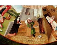ARToPHIIU Vintage Wall Artwork Paintings Picture Artwork Poster Detail of the Village on Fire From the Cenral of the Temptation of St. Anthony by Hieronymus Boske for Home Decor 60x90cm