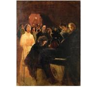 ARToPHIIU Vintage Wall Artwork Paintings Picture Artwork Poster Leo Tolstoy At the Concert Given by Leonid Osipovic Pasternak Art Painting Picture for Home Decor 60x90cm