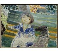 ARToPHIIU Vintage Wall Artwork Paintings Picture Artwork Poster Little Girl with the Dog Painting by Pierre Bonnard Art Painting Picture for Home Decor 60x90cm