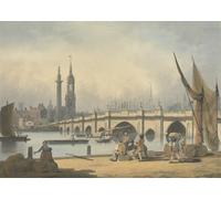 ARToPHIIU Vintage Wall Artwork Paintings Picture Artwork Poster London Bridge and the Monument by Famous Artist Art Painting Picture for Home Decor 60x90cm