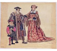 ARToPHIIU Vintage Wall Artwork Paintings Picture Artwork Poster Rosalind and the Old Costume Design for As You Like It by C. Wilhelm Art Painting Picture for Home Decor 60x90cm