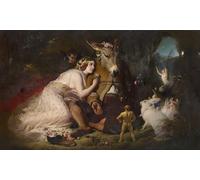 ARToPHIIU Vintage Wall Artwork Paintings Picture Artwork Poster Scene From a Midsummer Nights Dream Titania and Bottom by Edwin Landseer Art Painting Picture for Home Decor 60x90cm