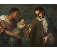 ARToPHIIU Vintage Wall Artwork Paintings Picture Artwork Poster Spaniard and Mestiza Produce a Castizo by Juan Rodríguez Juárez Art Painting Picture for Home Decor 60x90cm