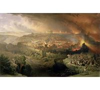 ARToPHIIU Vintage Wall Artwork Paintings Picture Artwork Poster the Destruction of Jerusalem in Ad Engraved by David Roberts Art Painting Picture for Home Decor 60x90cm