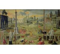 ARToPHIIU Vintage Wall Artwork Paintings Picture Artwork Poster the Massacre of the Triumvirate by Antoine Caron Art Painting Picture for Home Decor 60x90cm