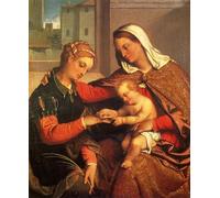 ARToPHIIU Vintage Wall Artwork Paintings Picture Artwork Poster The Mystic Marriage of St. Catherine Battista Moroni Art Painting Picture for Home Decor 60x90cm