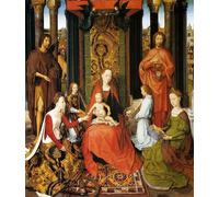 ARToPHIIU Vintage Wall Artwork Paintings Picture Artwork Poster the Mystic Marriage of St. Catherine of Alexandria by Hans Memling Art Painting Picture for Home Decor 60x90cm