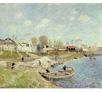 ARToPHIIU Vintage Wall Artwork Paintings Picture Artwork Poster the Quay At Sable Near Port Marly by Alfred Sisle Art Painting Picture for Home Decor 60x90cm