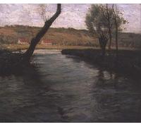 ARToPHIIU Vintage Wall Artwork Paintings Picture Artwork Poster the Stream Through the Meadow by Fritz Thaulow Art Painting Picture for Home Decor 60x90cm