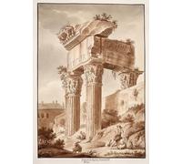 ARToPHIIU Vintage Wall Artwork Paintings Picture Artwork Poster the Temple of Jupiter Tonans Ruins by Agostino Tofanelli Art Painting Picture for Home Decor 60x90cm