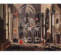 ARToPHIIU Vintage Wall Artwork Paintings Picture Artwork Poster The Tomb of William the Silent in an Imaginary Church Bartholomeus van Bassen Art Painting Picture for Home Decor 60x90cm