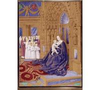 ARToPHIIU Vintage Wall Artwork Paintings Picture Artwork Poster the Virgin Has the Miniature Child Taken From the Book of Hours of Stephen Chevalier by Jean Fouquet for Home Decor 60x90cm
