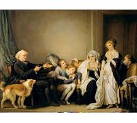 ARToPHIIU Vintage Wall Artwork Paintings Picture Artwork Poster the Widow and Her Pastor by Jean Baptiste Greuze Art Painting Picture for Home Decor 60x90cm
