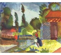 ARToPHIIU Vintage Wall Artwork Paintings Picture Artwork Poster Tunis Landscape with a Sedentary Arabs by August Macke Art Painting Picture for Home Decor 60x90cm
