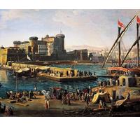 ARToPHIIU Vintage Wall Artwork Paintings Picture Artwork Poster View of Castel Nuovo From the Docklands in Naples by Gaspar Van Wittel Art Painting Picture for Home Decor 60x90cm