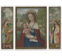 ARToPHIIU Vintage Wall Artwork Paintings Picture Artwork Poster Virgin and Child; Saints Catherine and Barbara by Simon Bening Art Painting Picture for Home Decor 60x90cm
